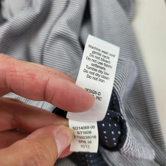 ATHLETA | Heavenly Hail Blue White Striped Polka Dot Hoodie Sz Small - Picture 13 of 15